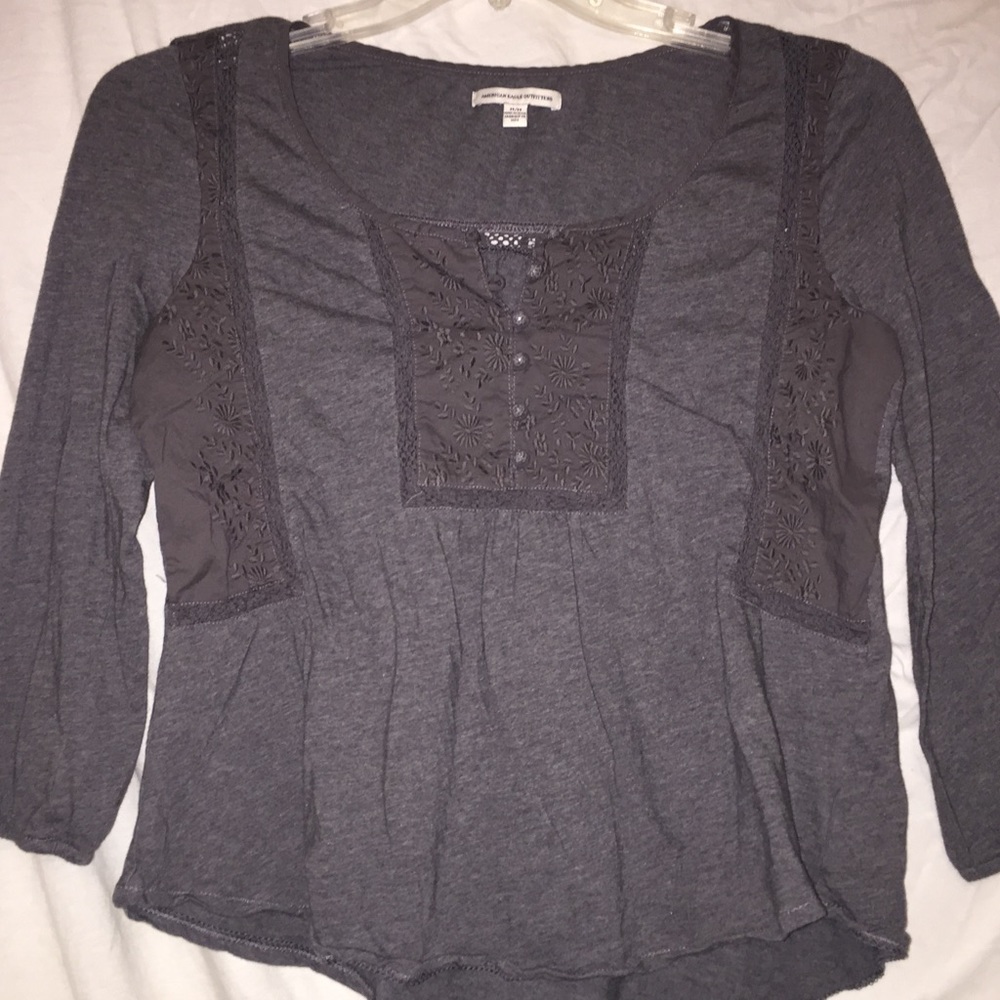 American Eagle Pretty Grey Blouse