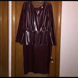 NWOT never worn leatherette peplum dress