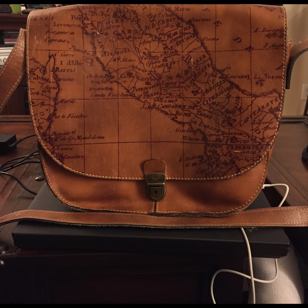 Patricia Nash World Map Messenger Bag