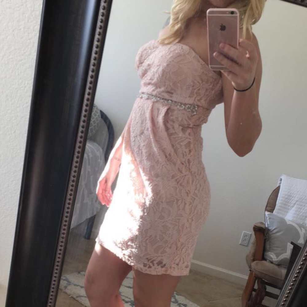 Blush Lace Bridesmaid dress