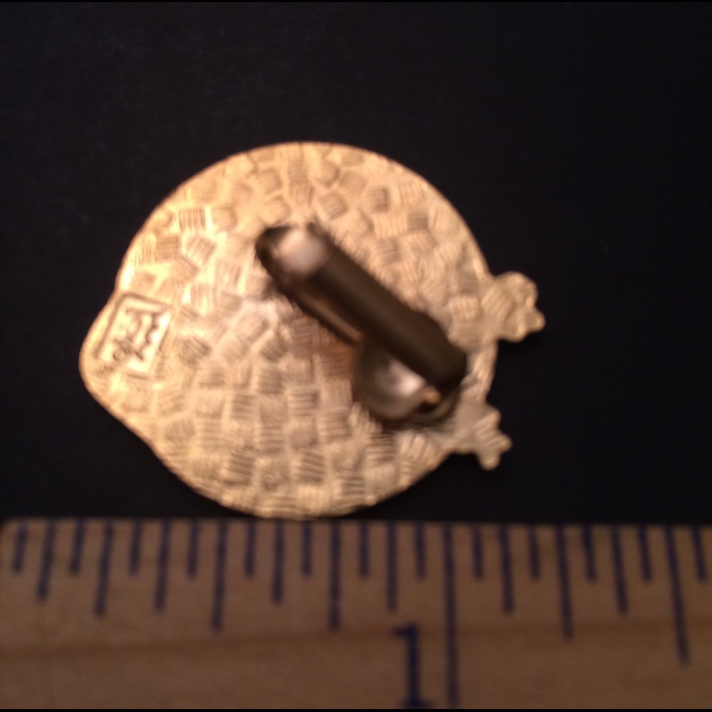 Vintage gold tone enamel rare clips - Picture 3 of 4
