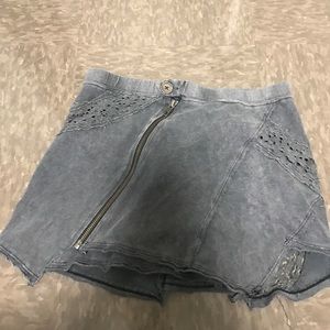Free people cross zip mini skirt