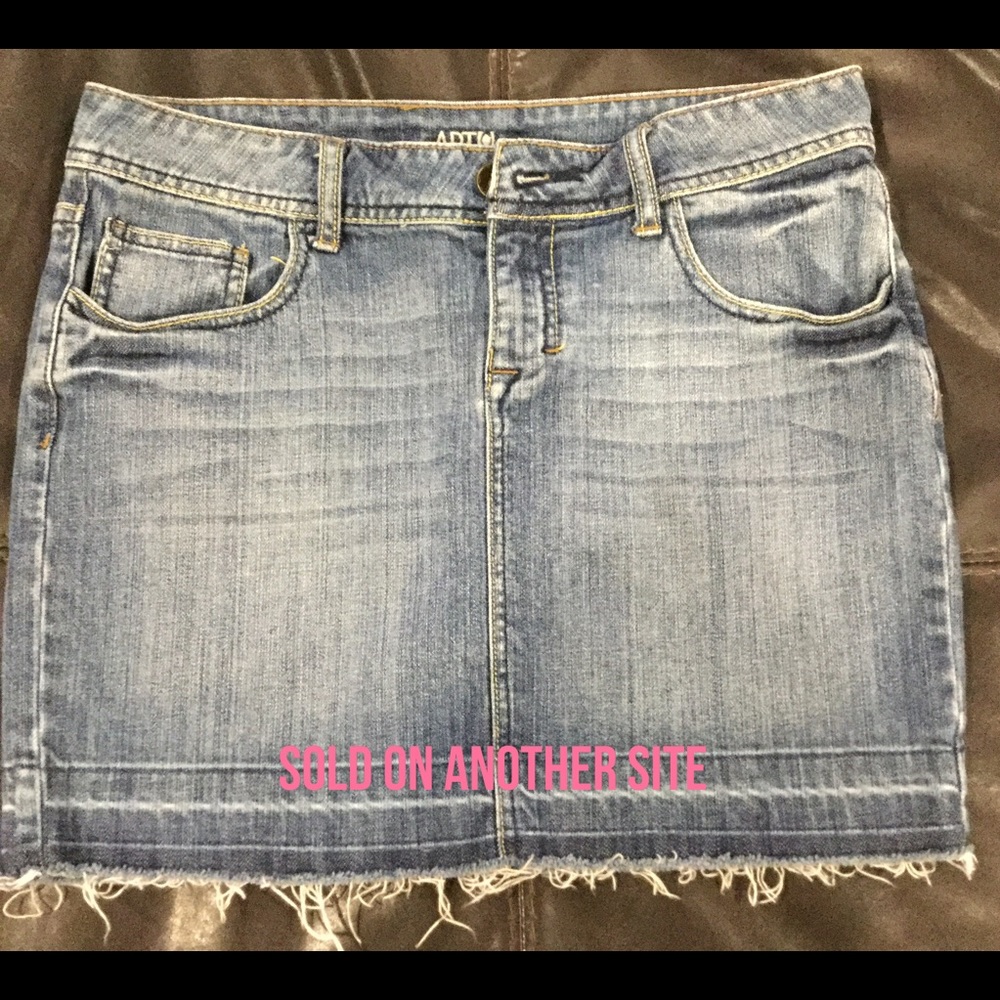 APT.9 Denim Mini Skirt Unhemmed Trendy