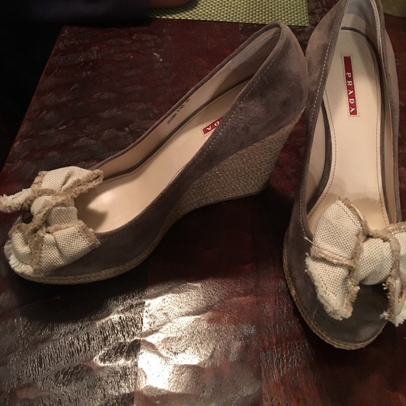 Authentic Prada Wedges- worn once - Picture 2 of 8