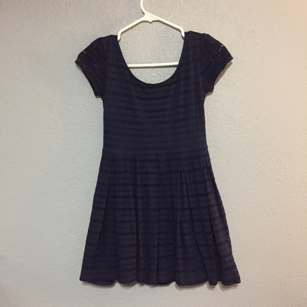 Dark blue patterned skater dress