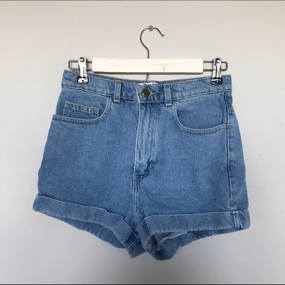 American Apparel High Wasted Jean Shorts