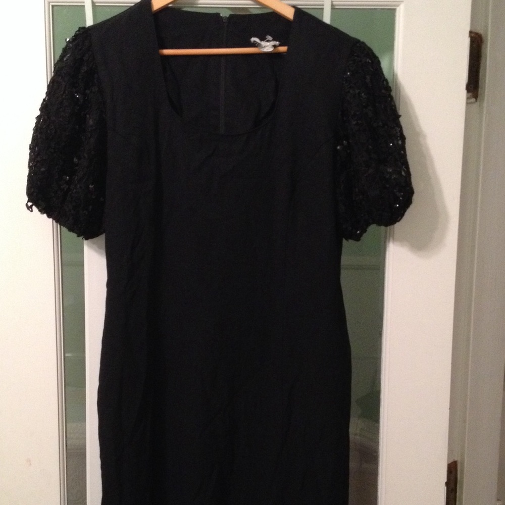 Vintage dress with embellished sleeves
