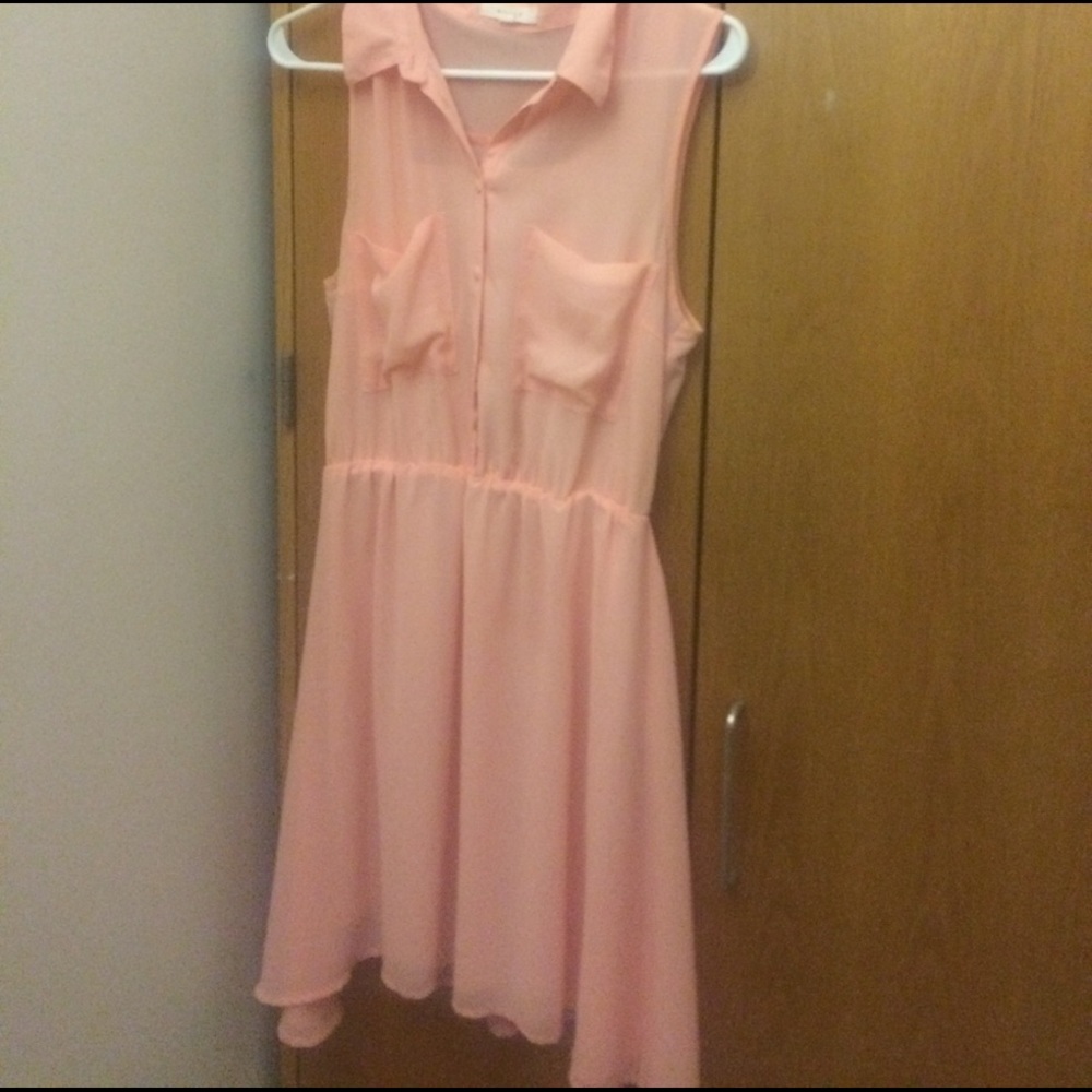 Modcloth pink a-line dress sleeveless size L