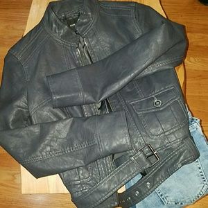 Gray Express Leather Jacket