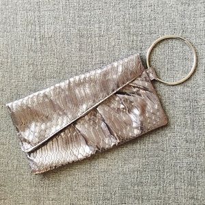 Silver Snake Skin Clutch