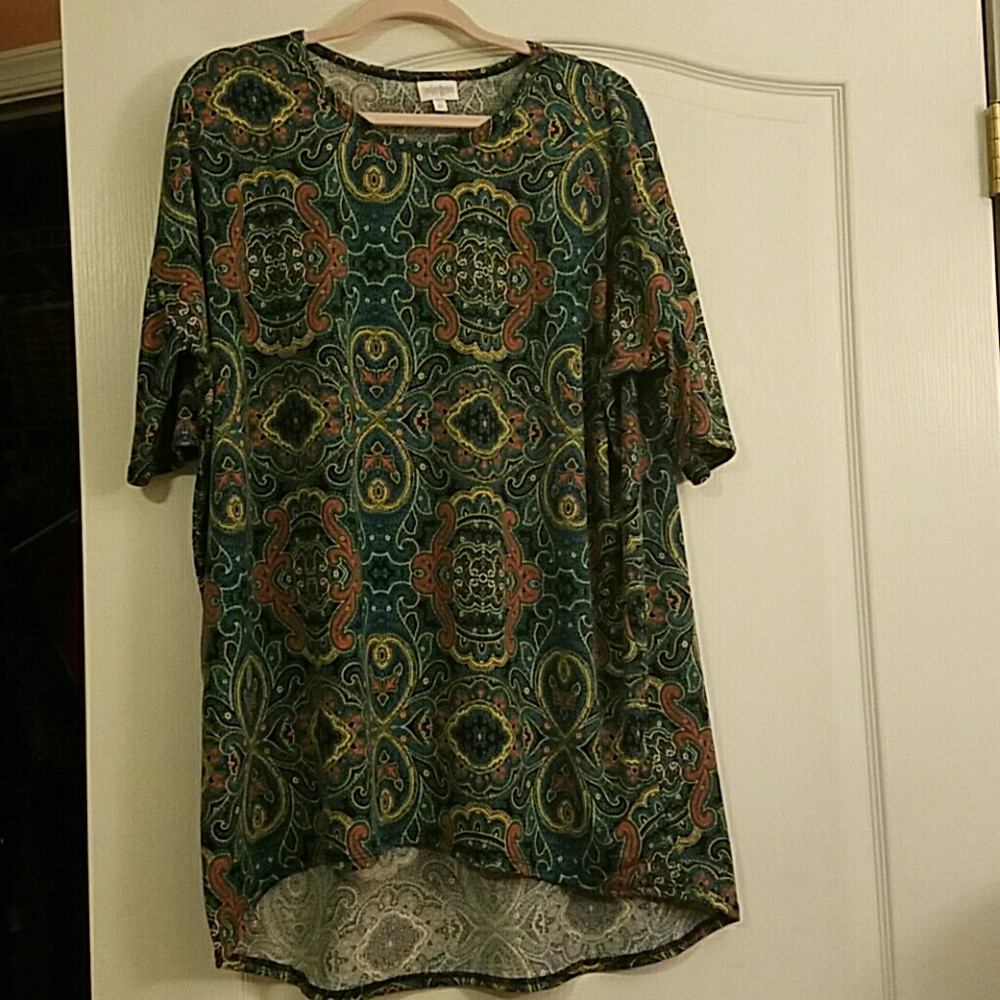 Lularoe Irma XL green paisley