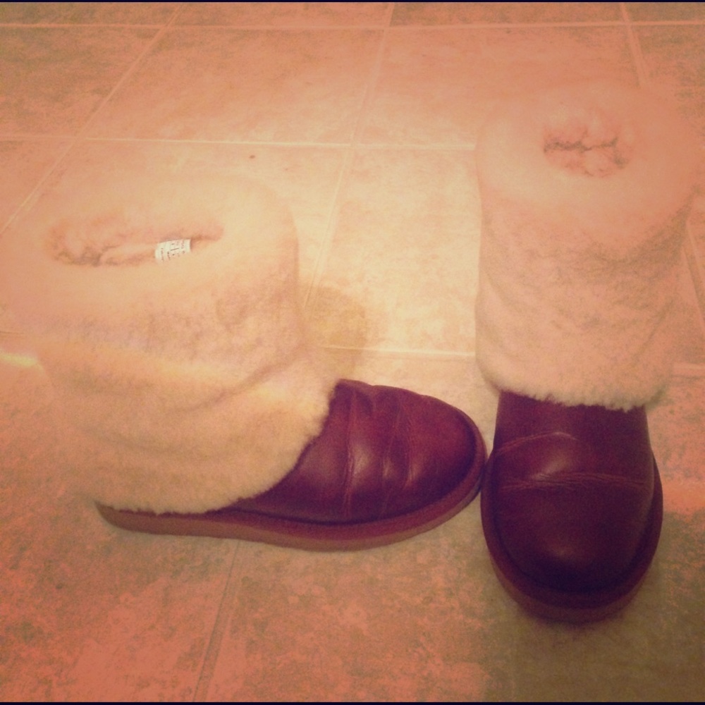 Fuzzy brown UGG boots