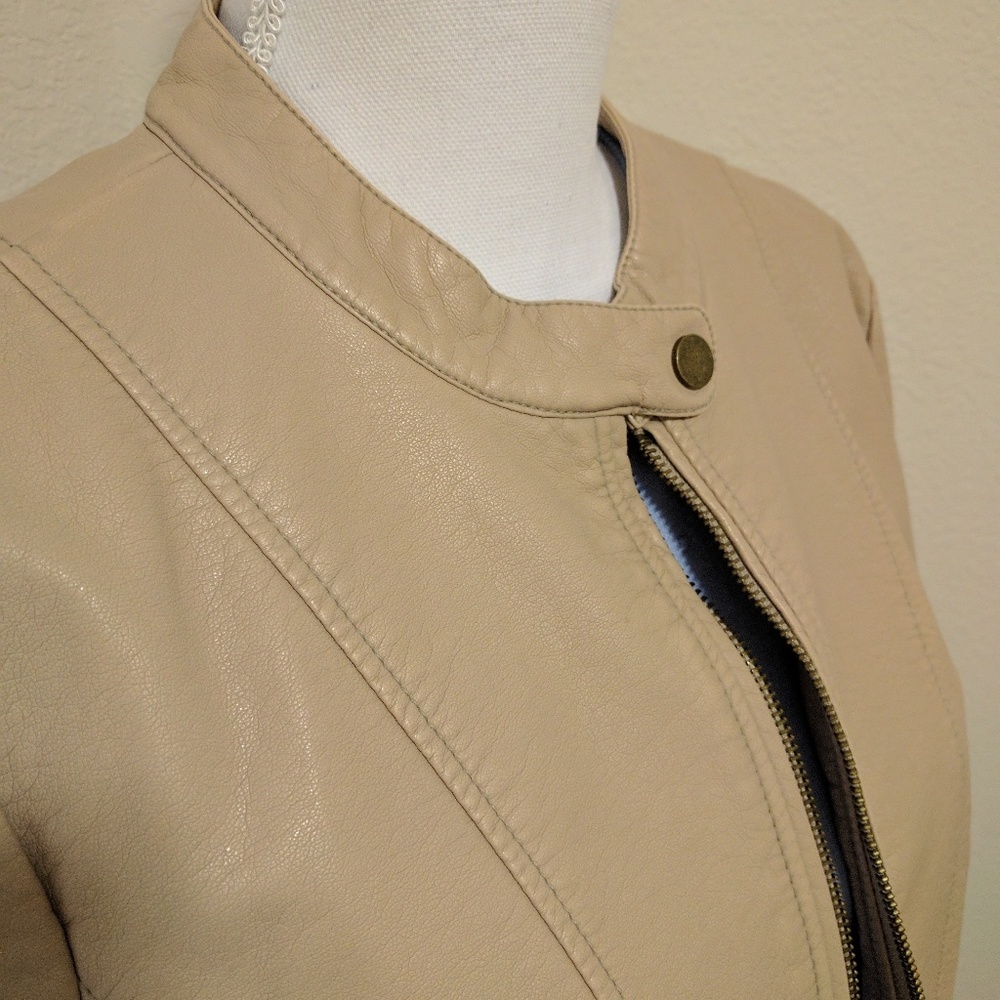 NWOT tan pleather jacket