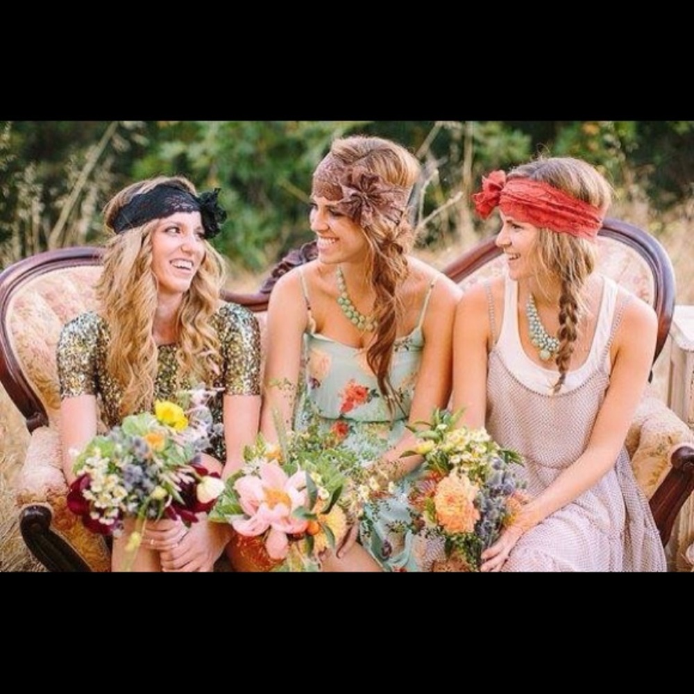 Burgundy lace headband