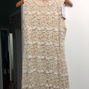 Badgley Mischka cream and beige dress
