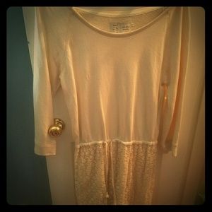 Cream long sleeve dress