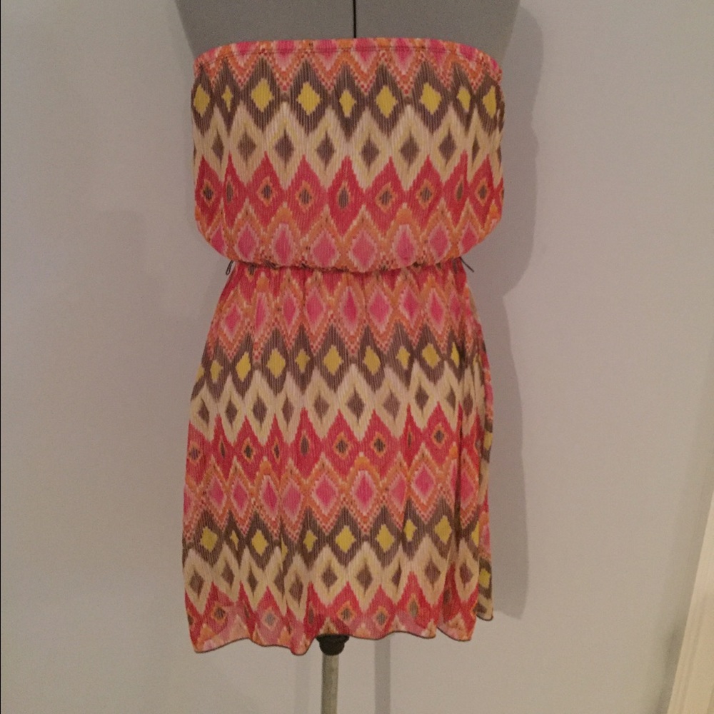 Strapless summer dress.