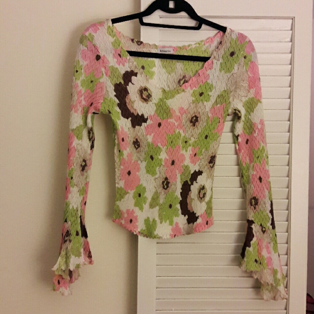Too Darling Floral Top with Flared Sleeves