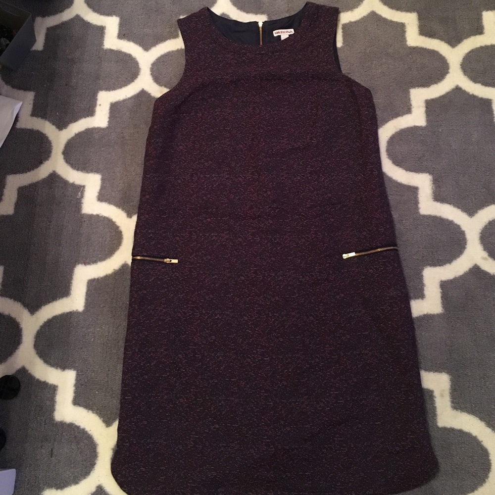 Vintage inspired tweed shift dress with pockets