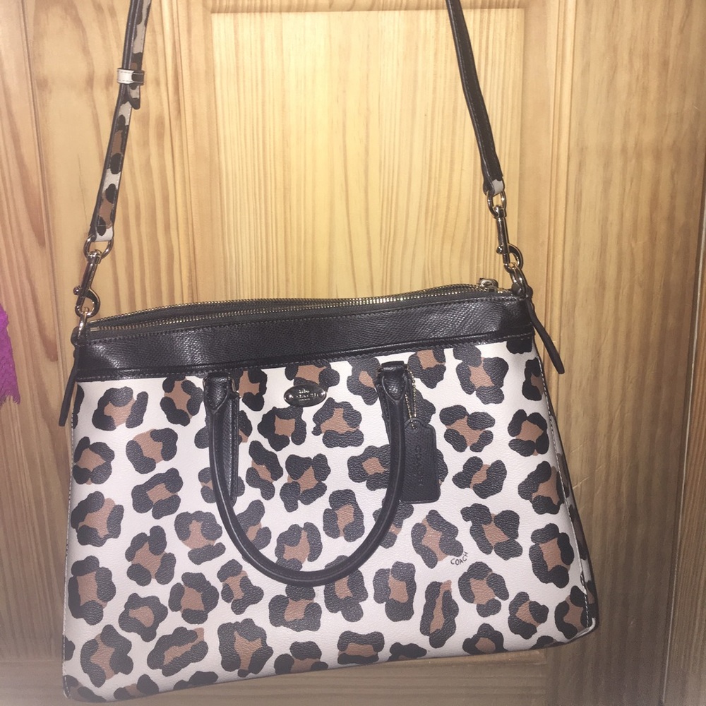Coach cheetah print bag large