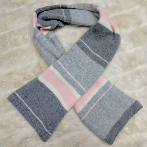 Ralph Lauren Accessories - Ralph Lauren Pink and Grey Lambswool Scarf
