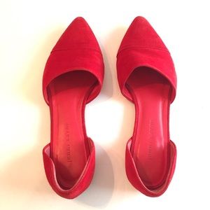 Jenni Kayne Red Suede D'Orsay Flats