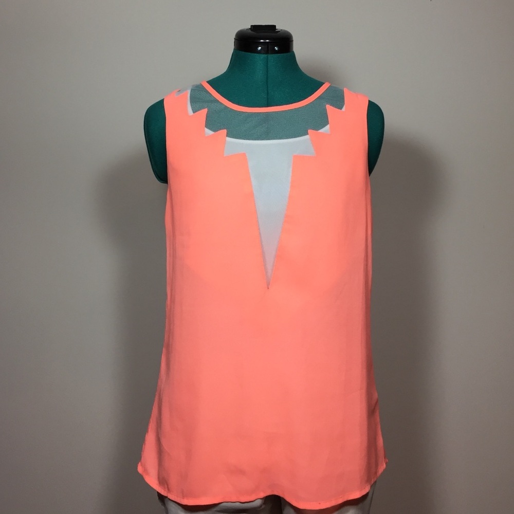 Bright Boutique Shirt with Mesh V Neck