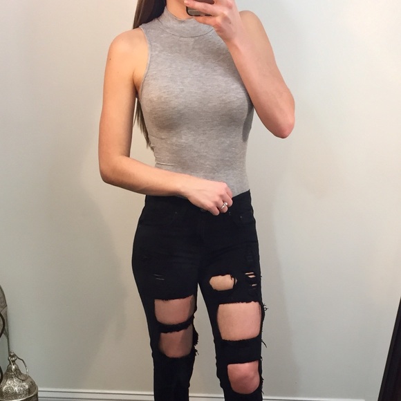 KORI Basic Gray Casual Bodysuit - Picture 2 of 6