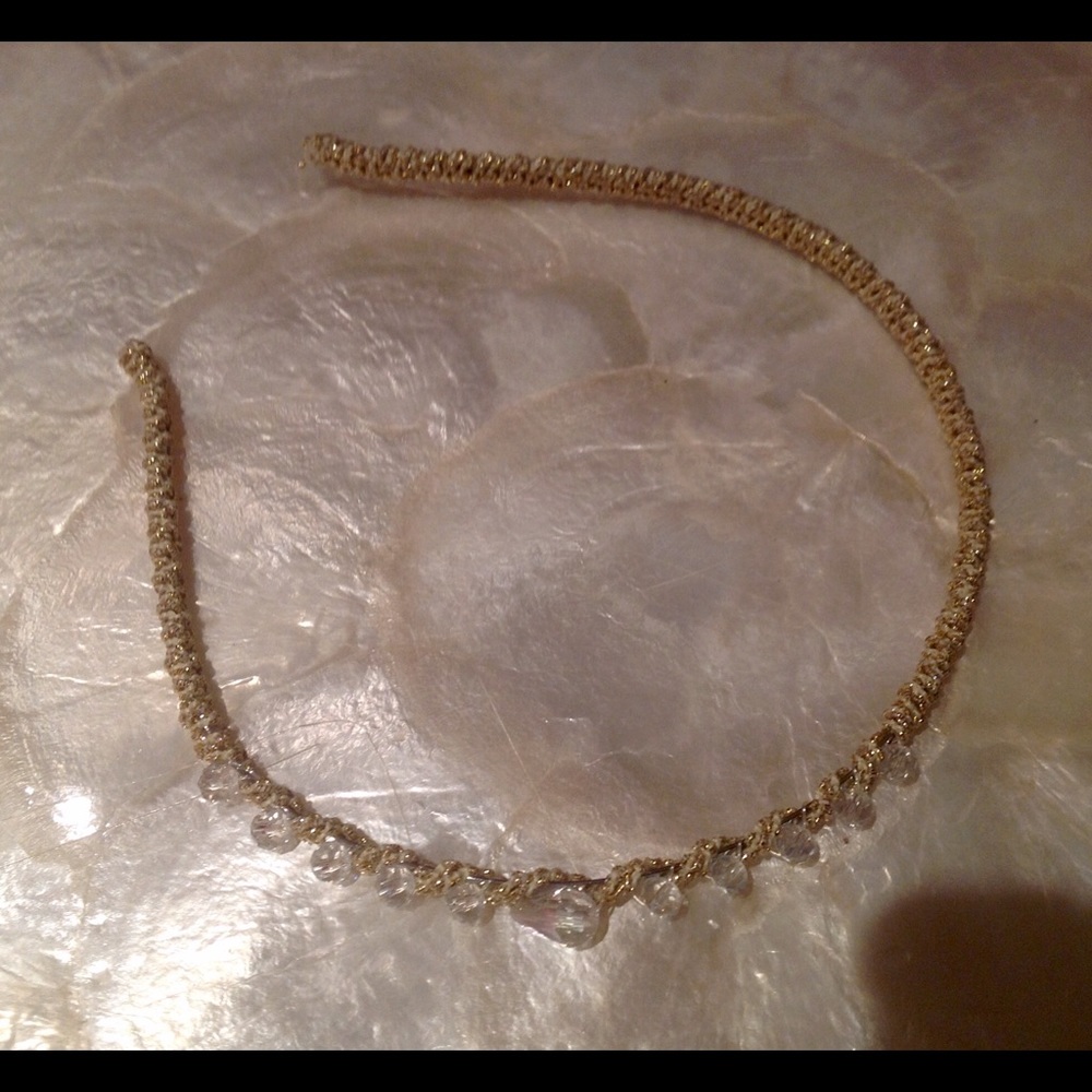 Gold and crystals headband