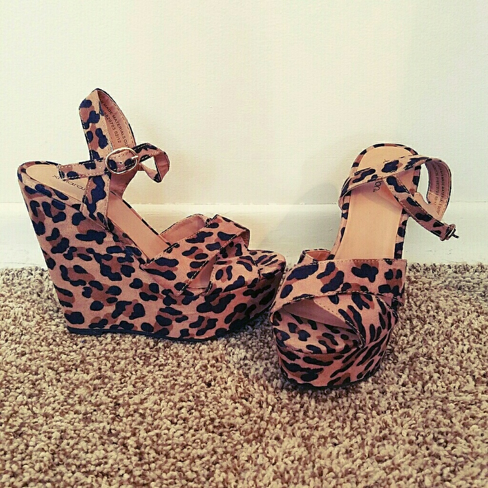 Leopard Print Wedges (like new!)