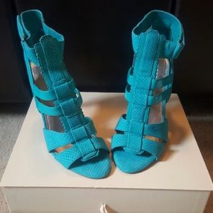 Rachel Roy Blue Heeled Sandals SZ 8