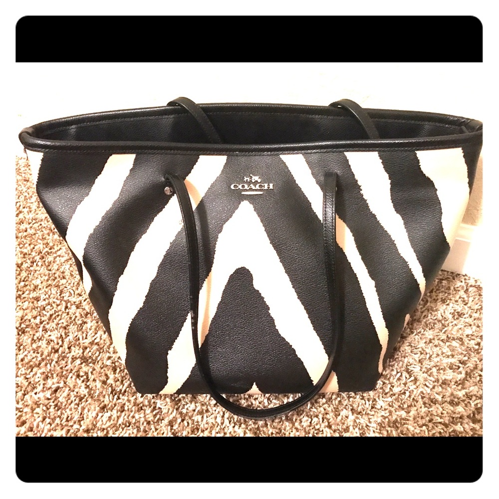 Coach purse zebra print
