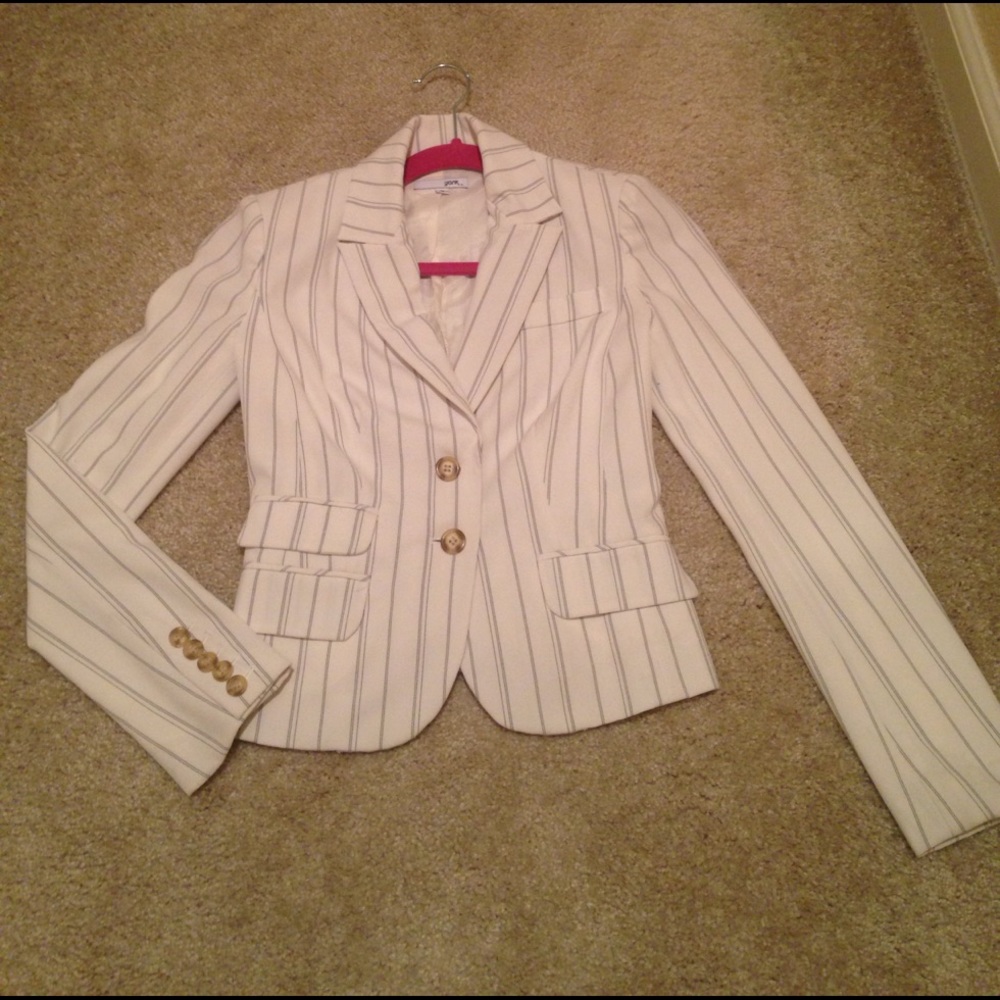 Black and white striped blazer