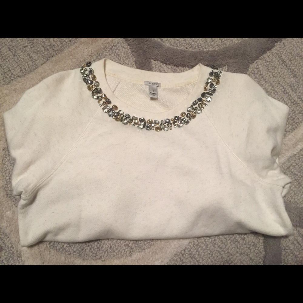 Jcrew Jeweled neckline sweater