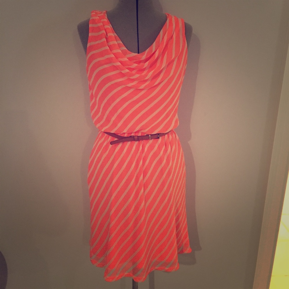 Express chiffon coral dress