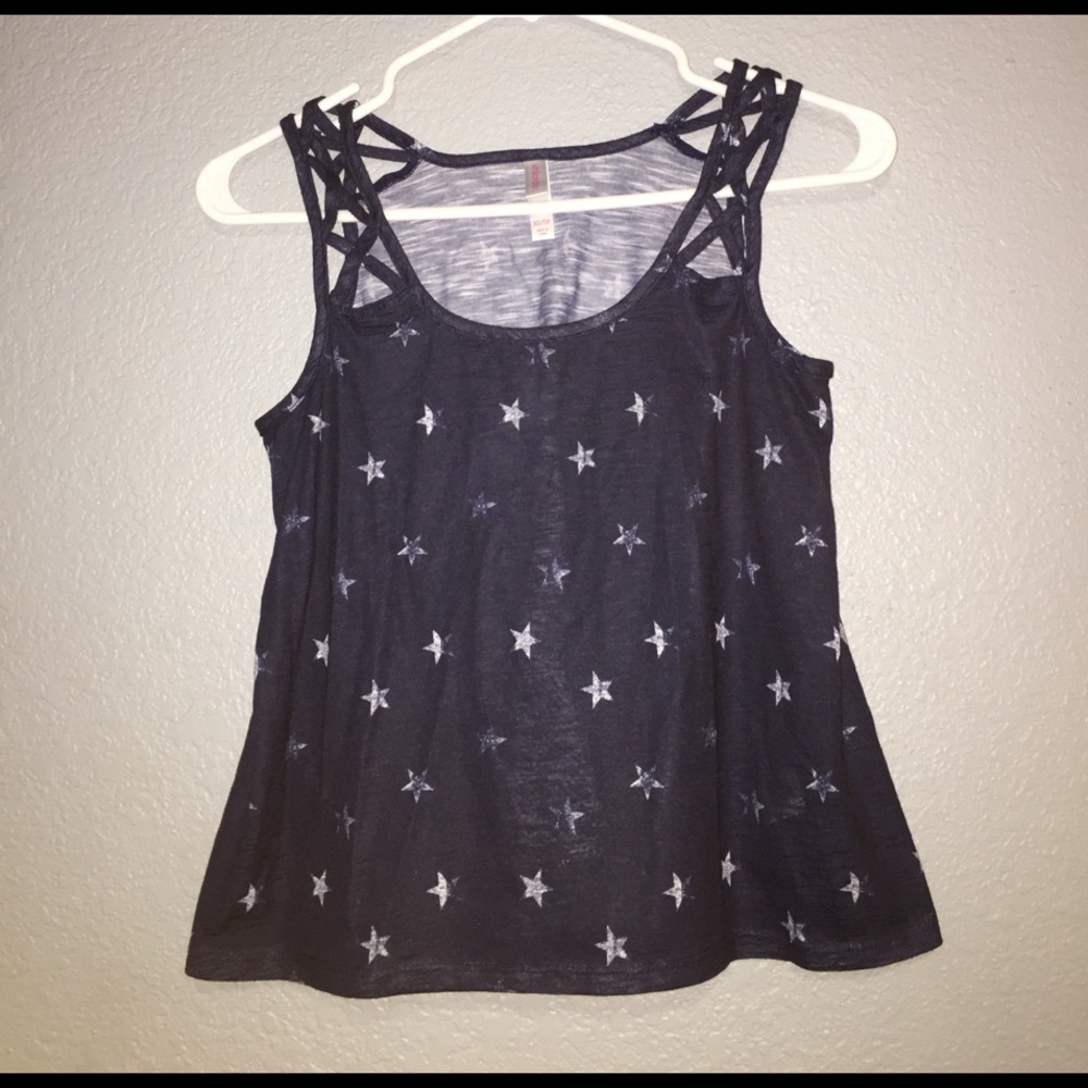 Blue Tank top with faded stars