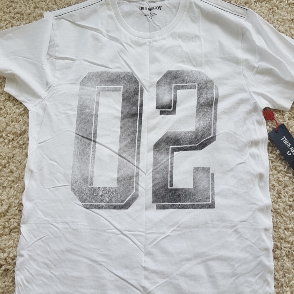 Men's True Religion T-shirt White M L New - Picture 2 of 8