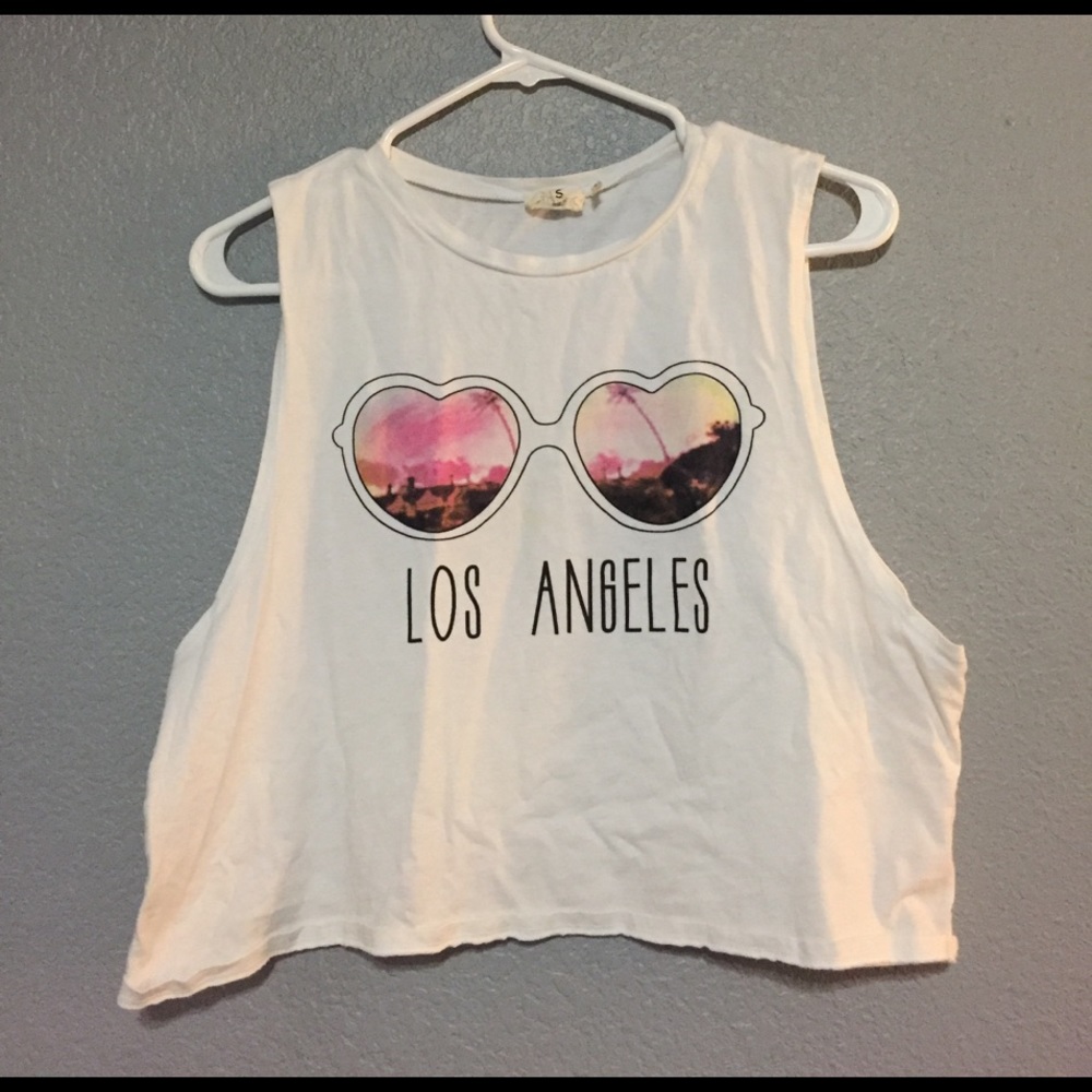 Los Angeles print crop top