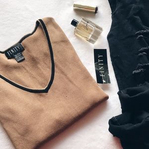 NEW | Camel/Tan V Neck Long Sleeve