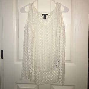 Cream Open Shoulder Shirt