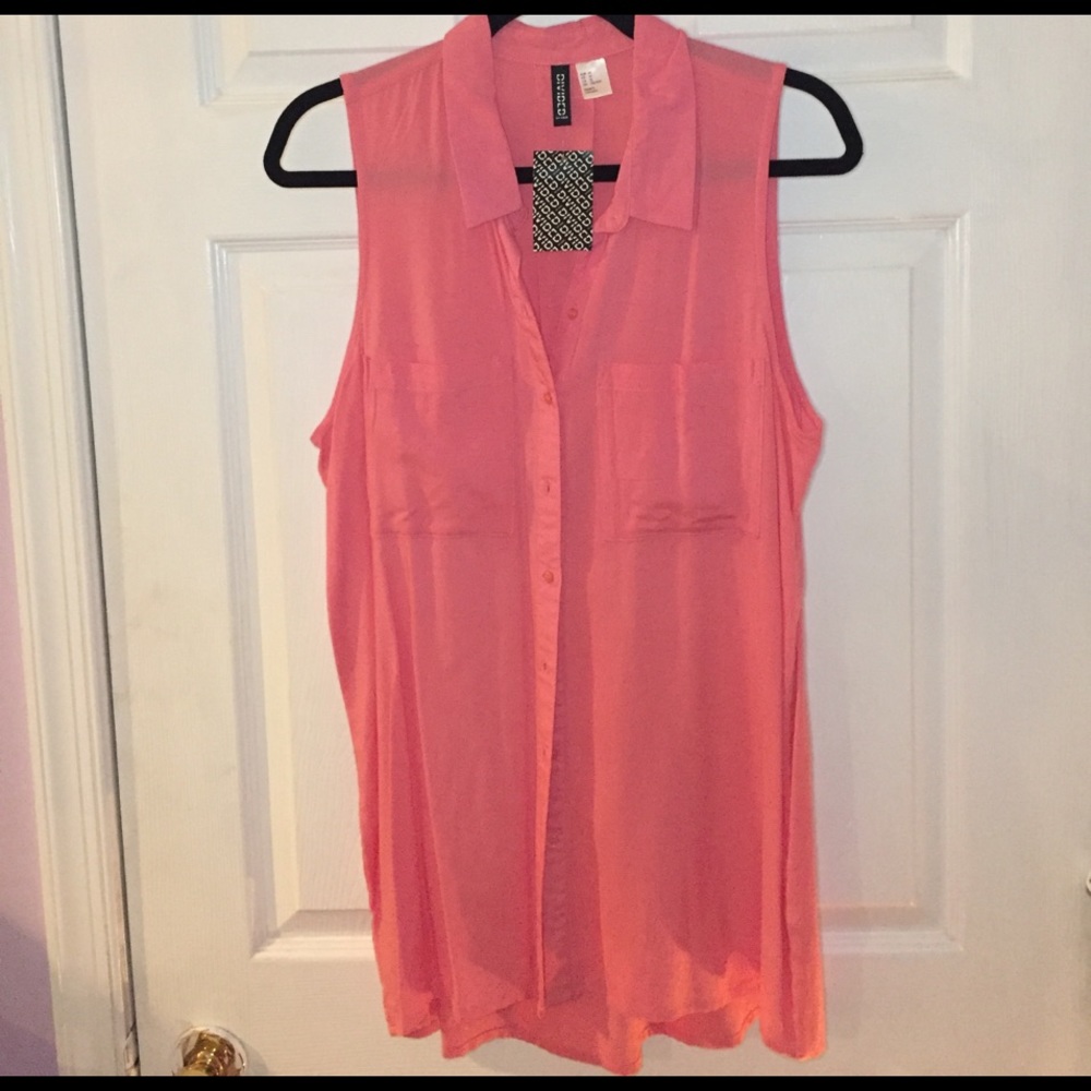 Sleeveless Coral Blouse