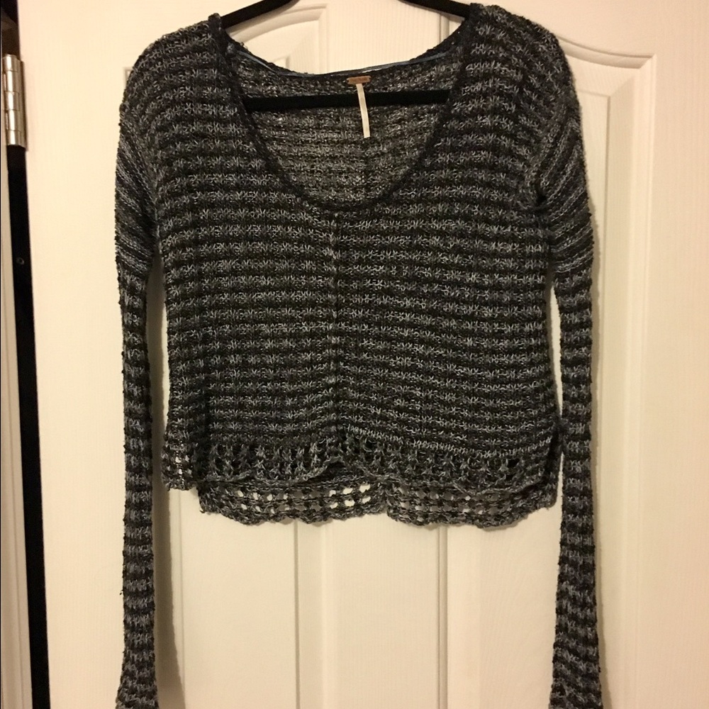 Free People Grey Sweater Natal Melange
