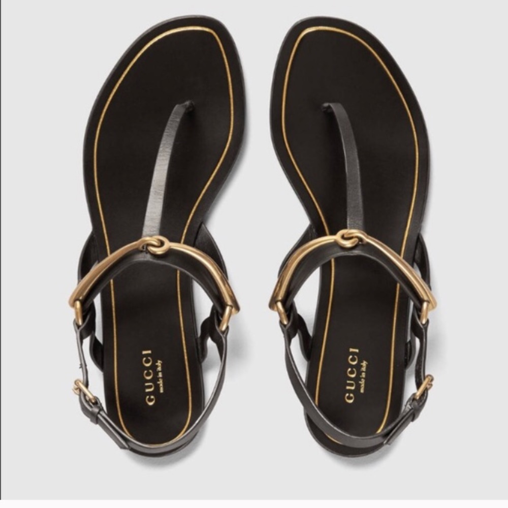 Gucci Tess Leather horse bit sandals . Worn 2xs