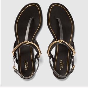 Gucci Tess Leather horse bit sandals . Worn 2xs