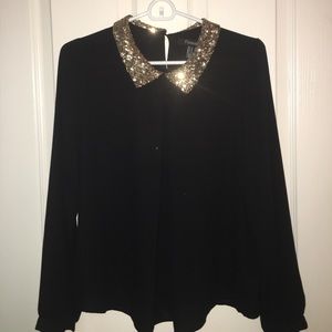 Gold Collared Top