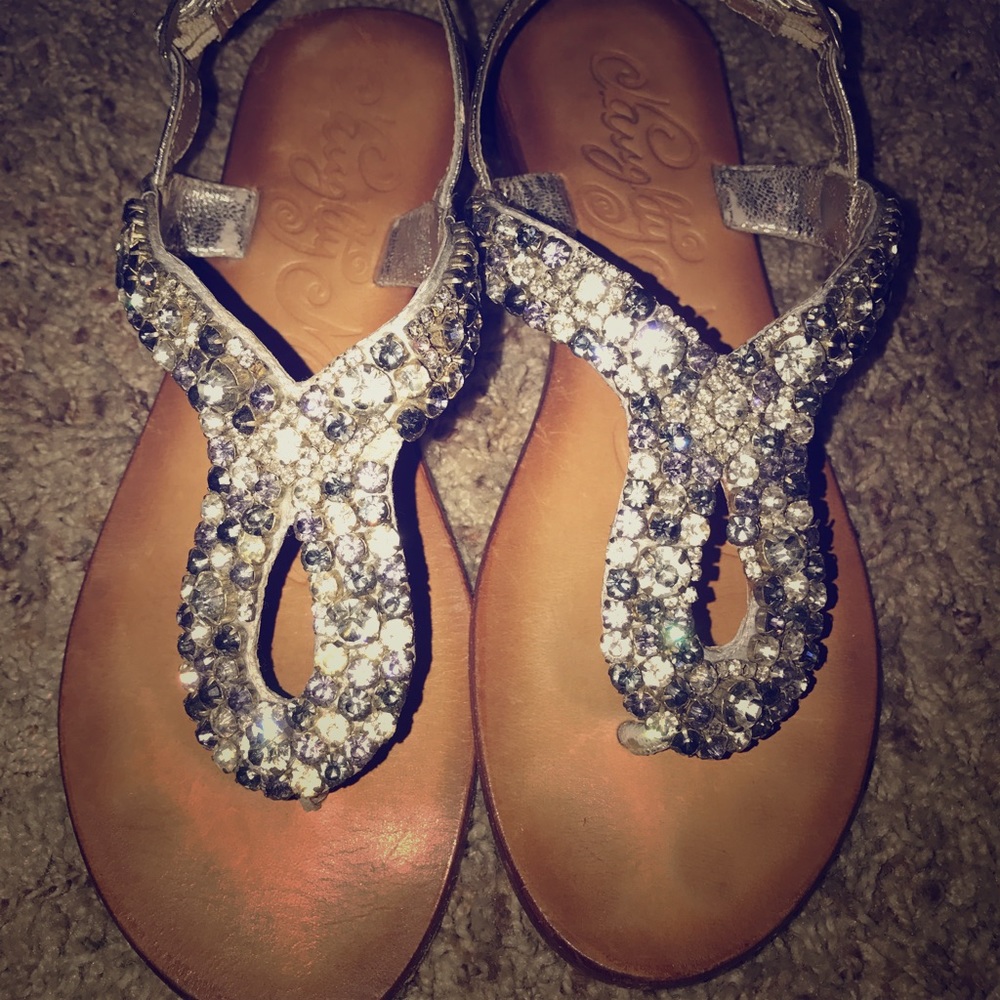 (Sold)Naughty Monkey Bling Sandals 7.5
