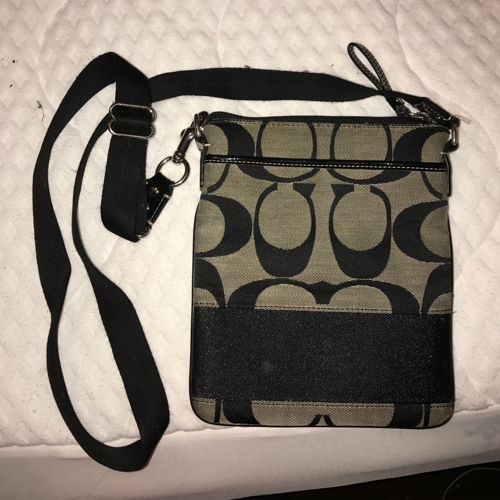 Black coach cross body purse
