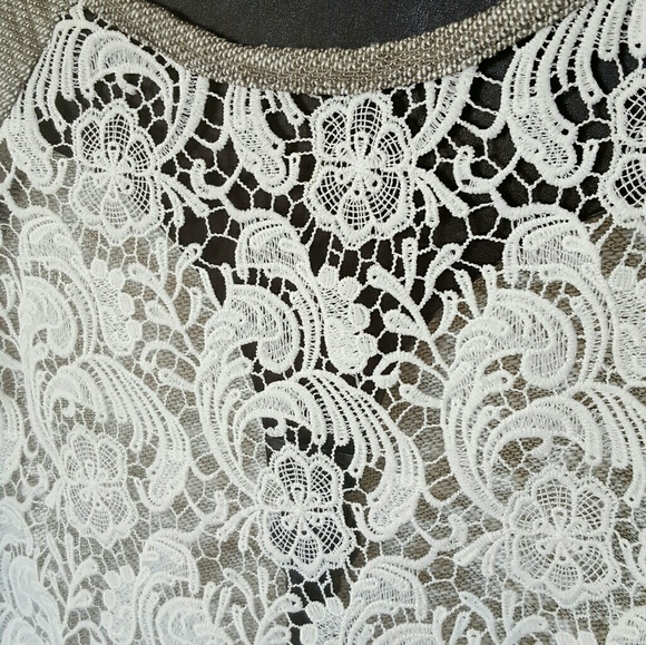 Heart n Crush Gray Lace Overlay Top - Picture 3 of 8