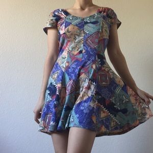 vintage 80's floral patchwork romper vintage 80's floral patchwork romper