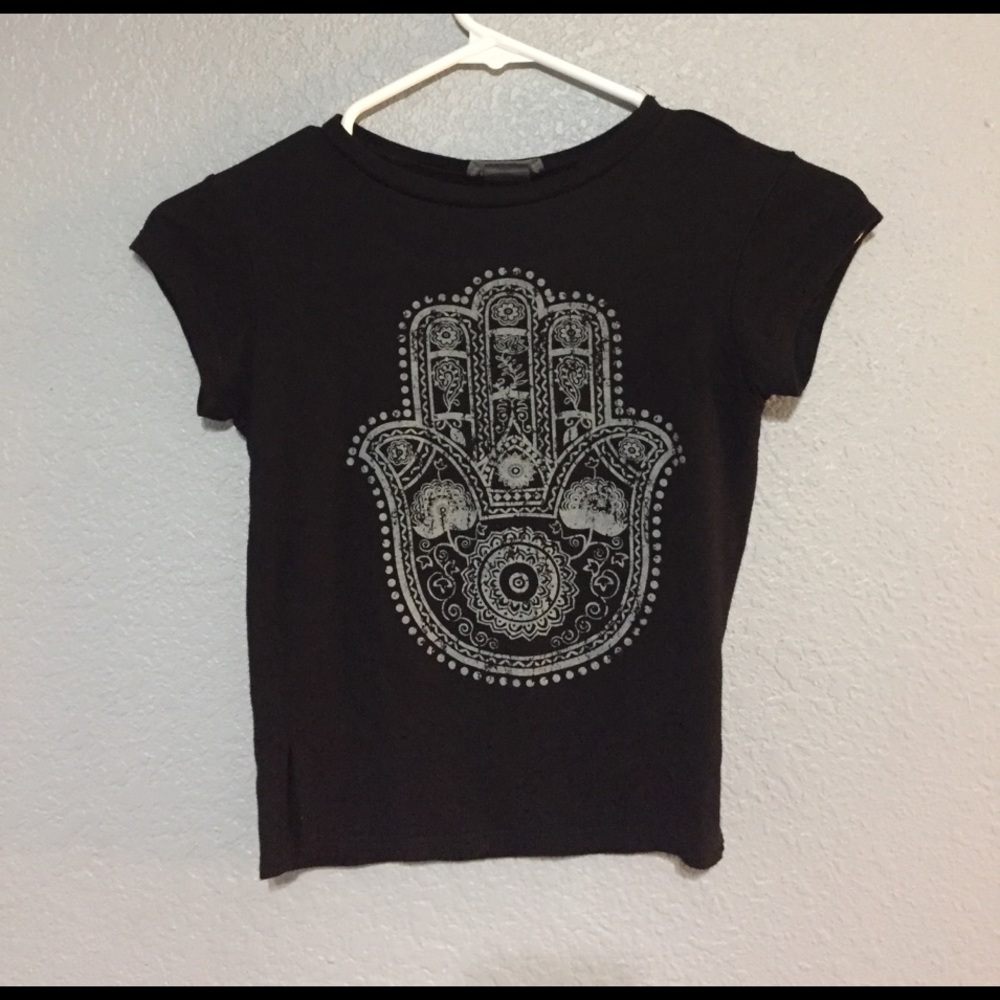 Black Graphic crop top